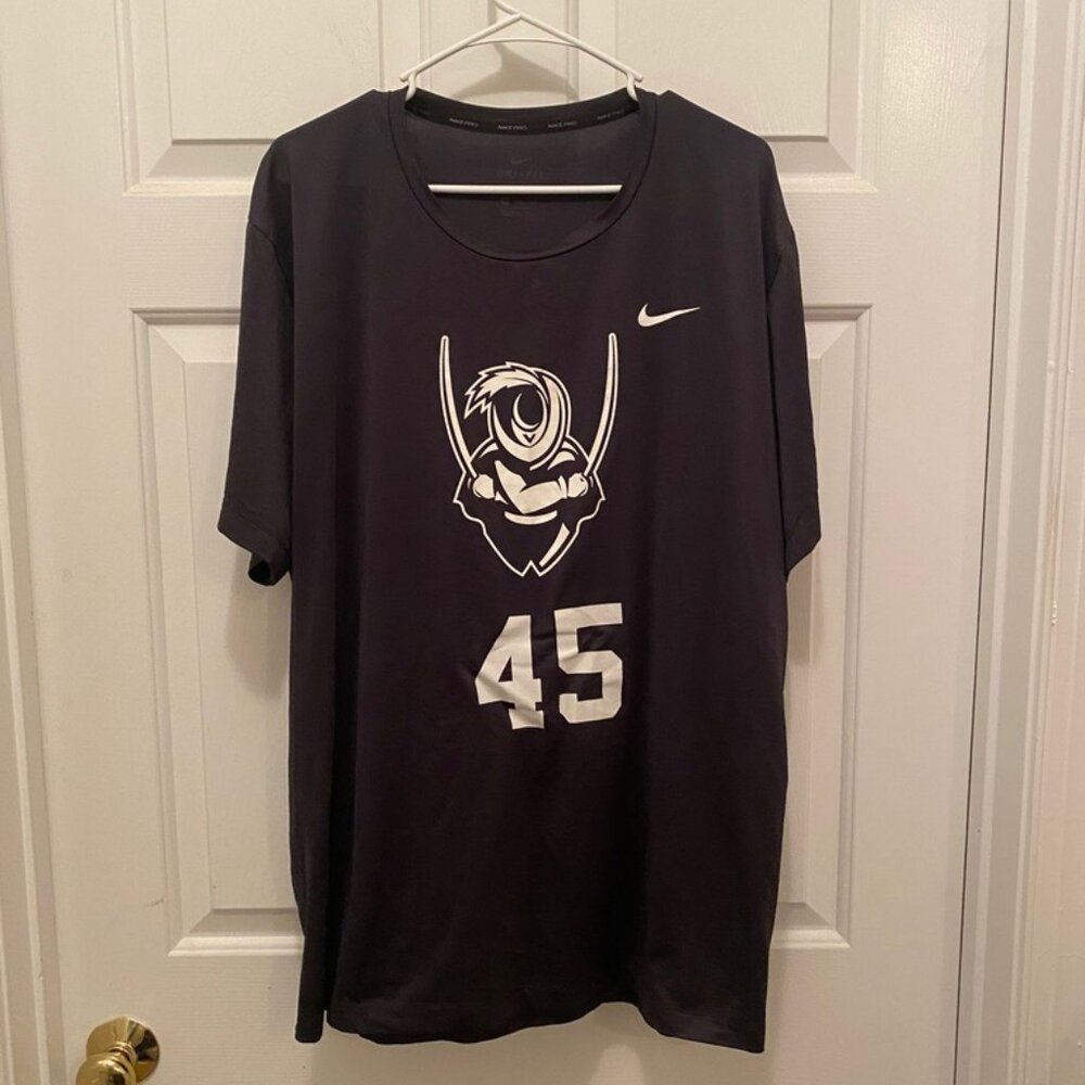 Virginia UVA Cavaliers Football Team Issued Nike Black White #45 T-Shirt 2XL